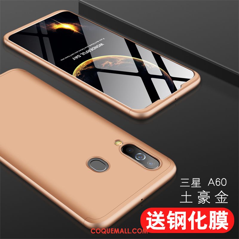 Étui Samsung Galaxy A60 Délavé En Daim Ornements Suspendus Tout Compris, Coque Samsung Galaxy A60 Membrane Noir