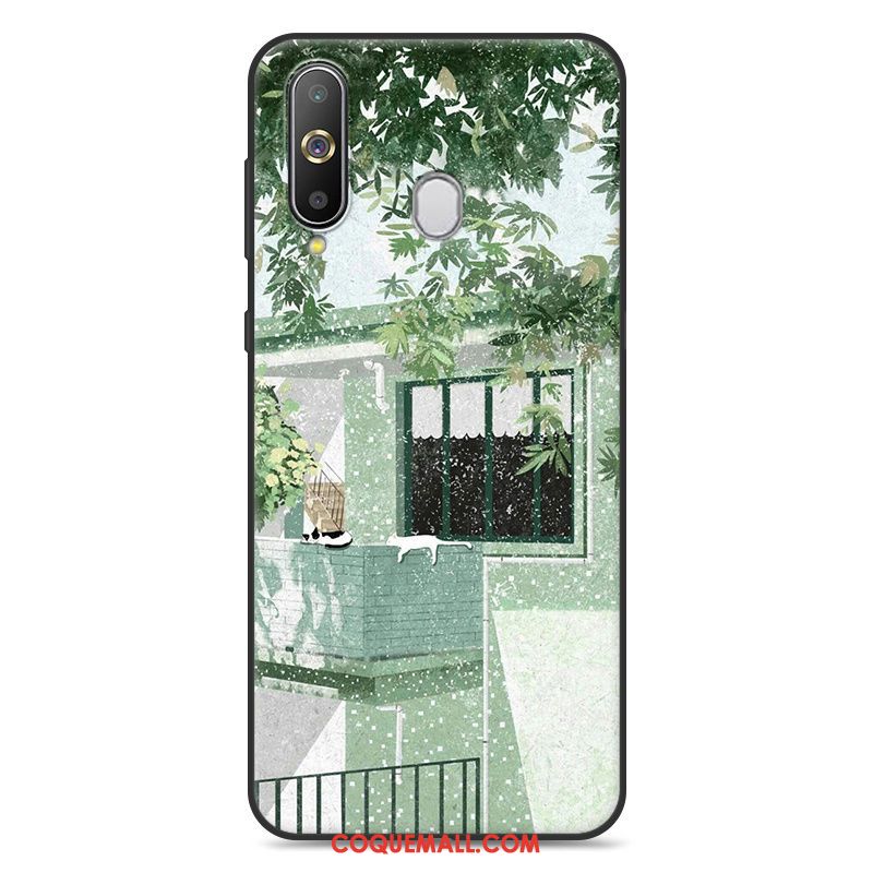 Étui Samsung Galaxy A60 Fluide Doux Vert Personnalité, Coque Samsung Galaxy A60 Étoile Frais