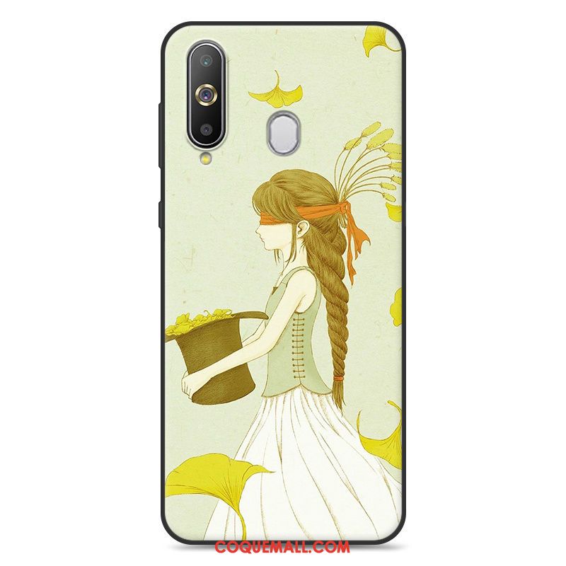 Étui Samsung Galaxy A60 Fluide Doux Vert Personnalité, Coque Samsung Galaxy A60 Étoile Frais