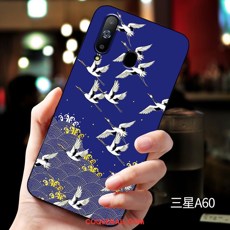 Étui Samsung Galaxy A60 Silicone Protection Téléphone Portable, Coque Samsung Galaxy A60 Gaufrage Incassable