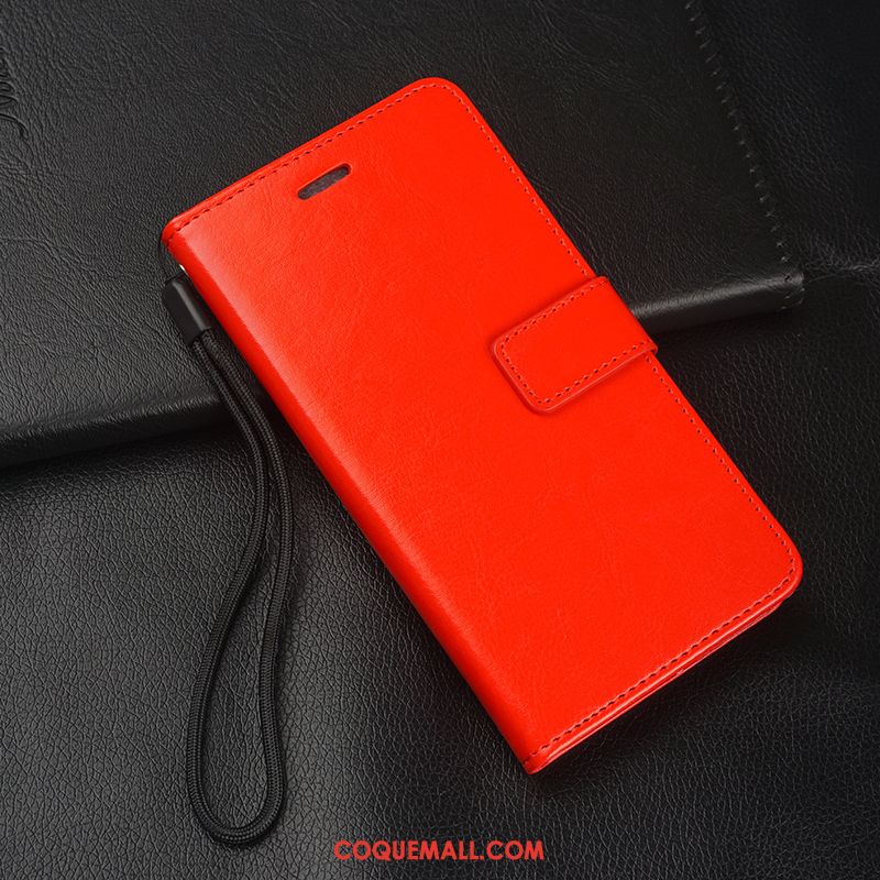Étui Samsung Galaxy A60 Tout Compris Rouge En Cuir, Coque Samsung Galaxy A60 Protection Téléphone Portable