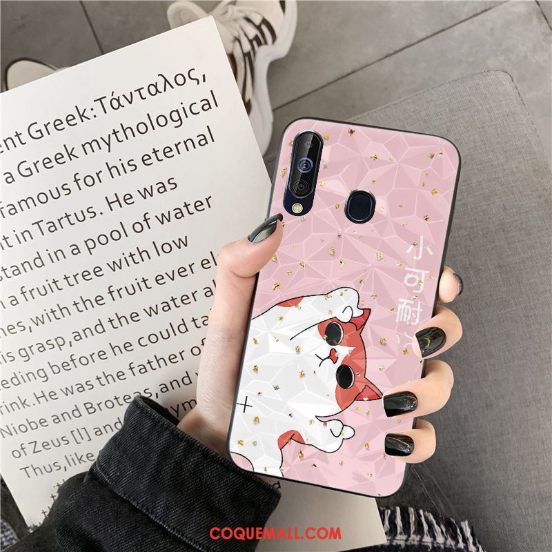 Étui Samsung Galaxy A60 Téléphone Portable Rose Dessin Animé, Coque Samsung Galaxy A60 Tendance Losange