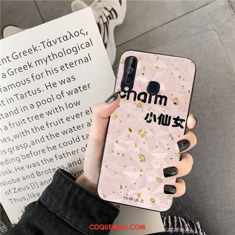 Étui Samsung Galaxy A60 Téléphone Portable Rose Dessin Animé, Coque Samsung Galaxy A60 Tendance Losange