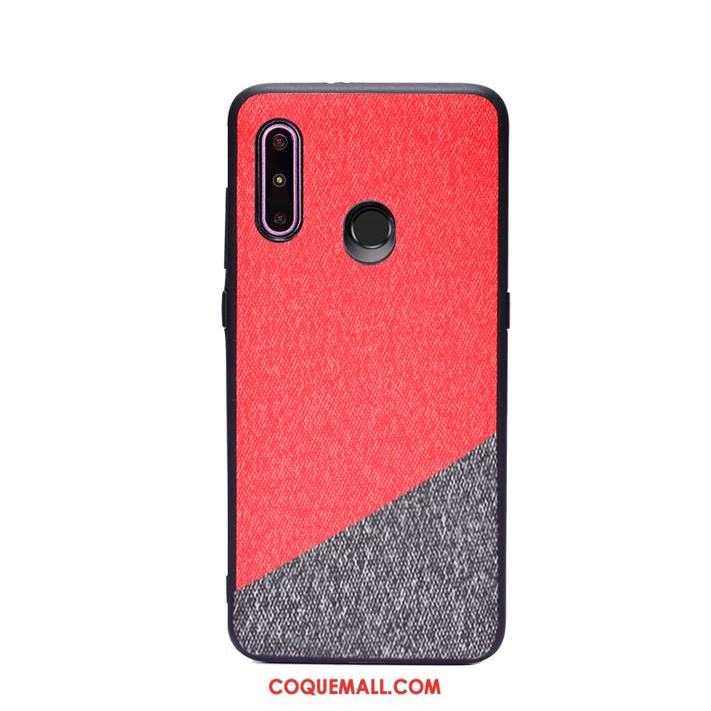 Étui Samsung Galaxy A60 Épissure Tissu Modèle Fleurie, Coque Samsung Galaxy A60 Téléphone Portable Difficile