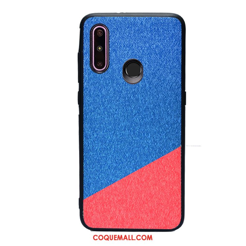 Étui Samsung Galaxy A60 Épissure Tissu Modèle Fleurie, Coque Samsung Galaxy A60 Téléphone Portable Difficile