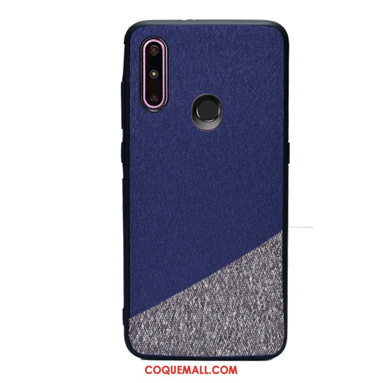 Étui Samsung Galaxy A60 Épissure Tissu Modèle Fleurie, Coque Samsung Galaxy A60 Téléphone Portable Difficile