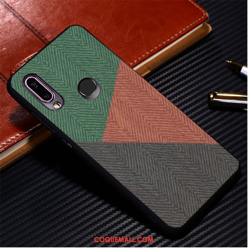 Étui Samsung Galaxy A60 Épissure Tissu Modèle Fleurie, Coque Samsung Galaxy A60 Téléphone Portable Difficile