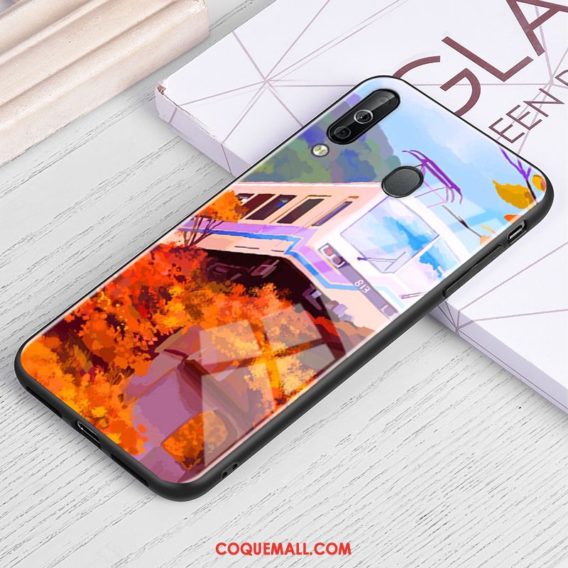 Étui Samsung Galaxy A60 Étoile Dessin Animé Rouge, Coque Samsung Galaxy A60 Verre Incassable