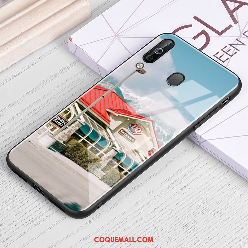 Étui Samsung Galaxy A60 Étoile Dessin Animé Rouge, Coque Samsung Galaxy A60 Verre Incassable
