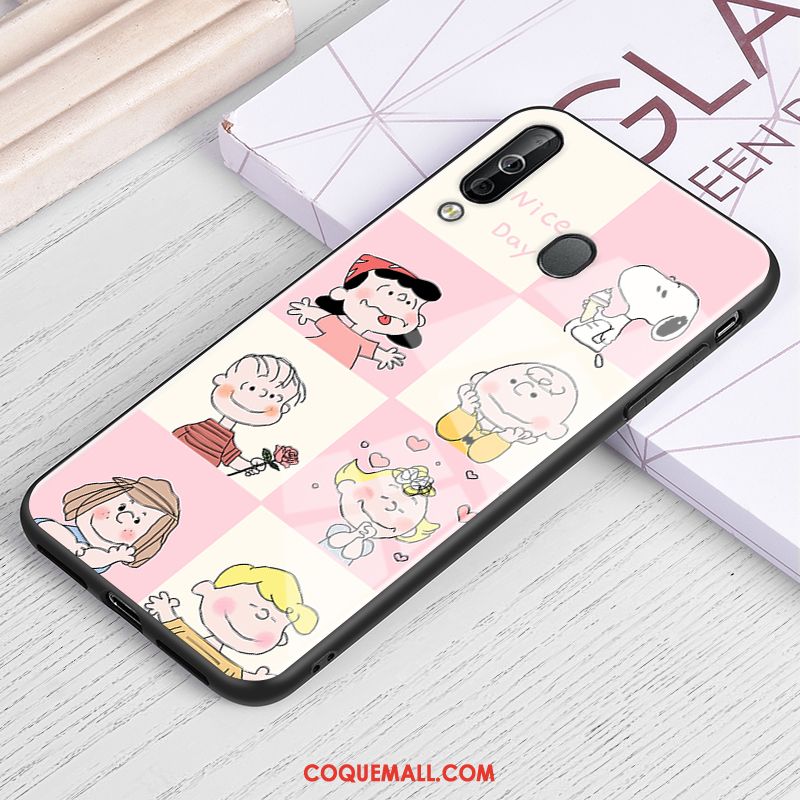 Étui Samsung Galaxy A60 Étoile Dessin Animé Rouge, Coque Samsung Galaxy A60 Verre Incassable