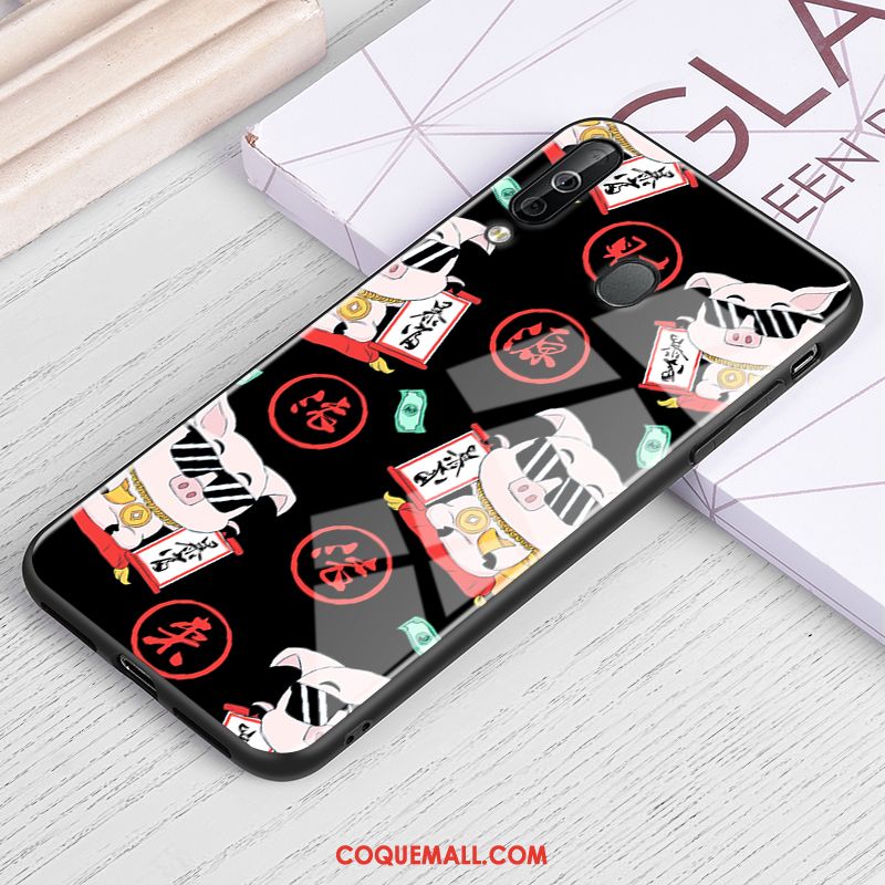 Étui Samsung Galaxy A60 Étoile Dessin Animé Rouge, Coque Samsung Galaxy A60 Verre Incassable