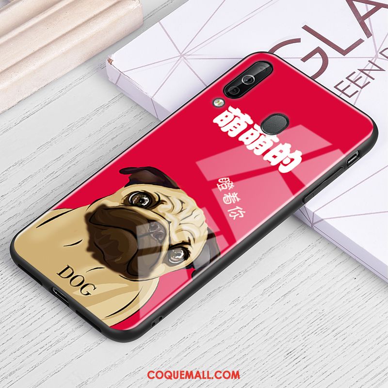 Étui Samsung Galaxy A60 Étoile Dessin Animé Rouge, Coque Samsung Galaxy A60 Verre Incassable