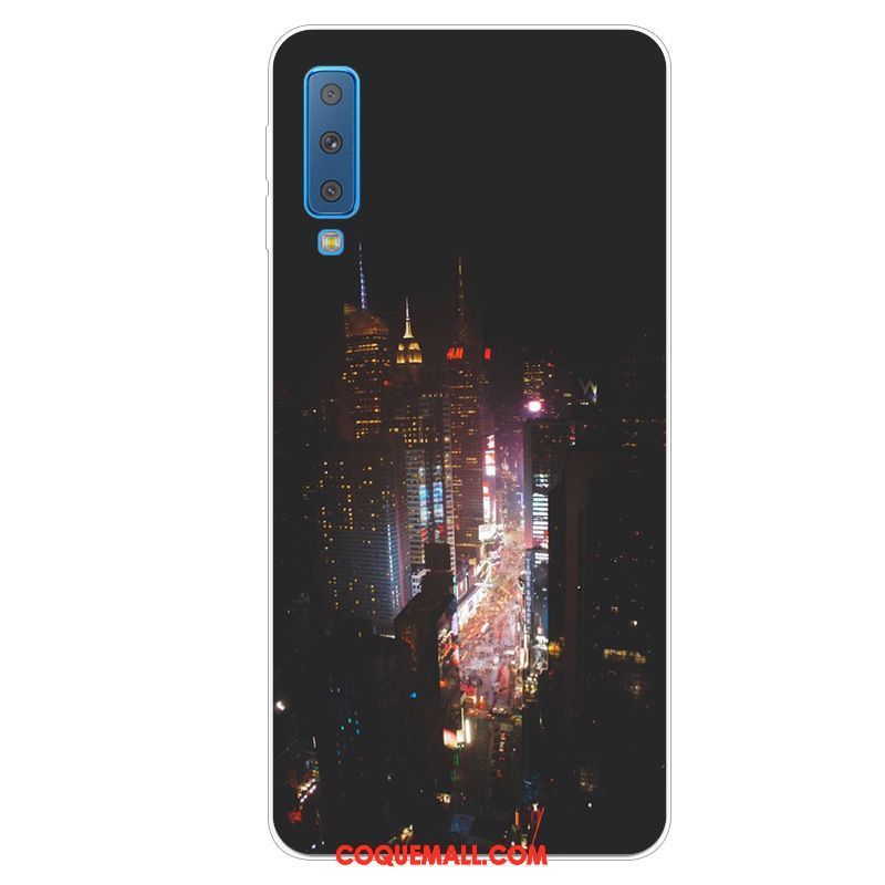 Étui Samsung Galaxy A7 2018 Bleu Protection Étoile, Coque Samsung Galaxy A7 2018 Téléphone Portable Incassable