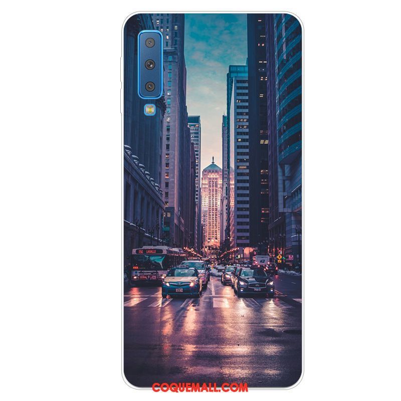 Étui Samsung Galaxy A7 2018 Bleu Protection Étoile, Coque Samsung Galaxy A7 2018 Téléphone Portable Incassable