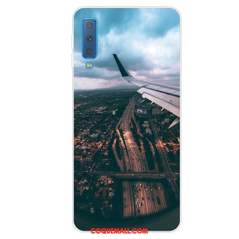 Étui Samsung Galaxy A7 2018 Bleu Protection Étoile, Coque Samsung Galaxy A7 2018 Téléphone Portable Incassable