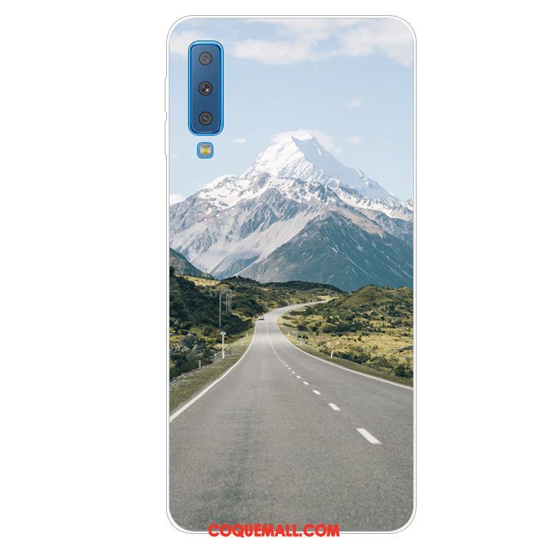 Étui Samsung Galaxy A7 2018 Bleu Protection Étoile, Coque Samsung Galaxy A7 2018 Téléphone Portable Incassable