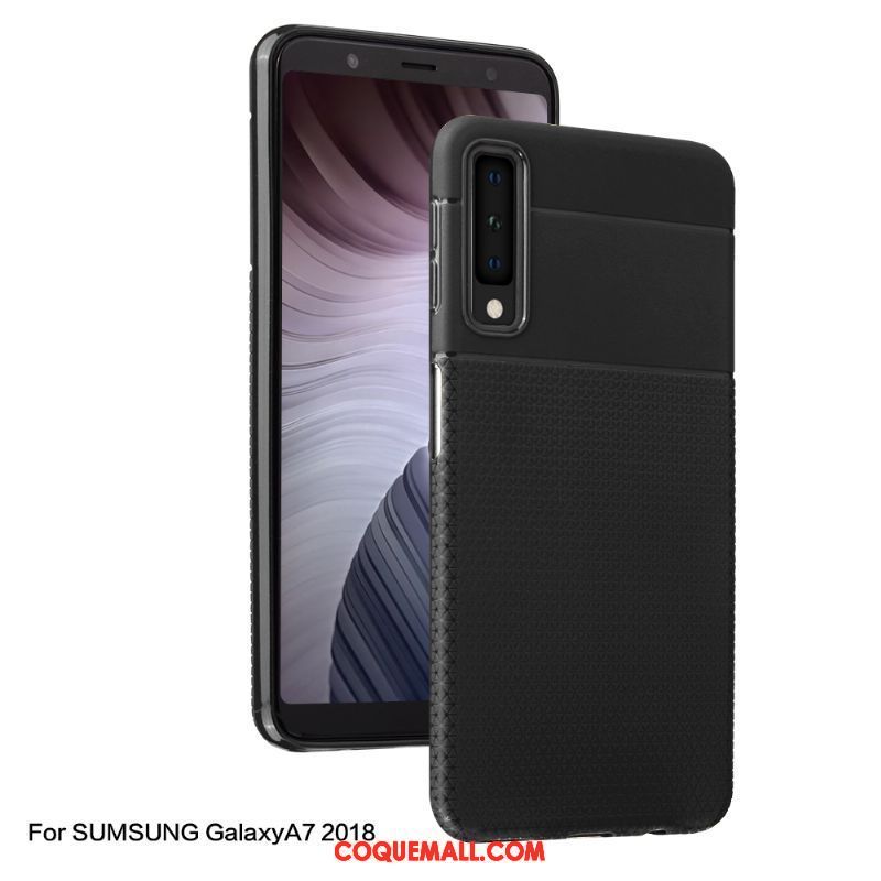 Étui Samsung Galaxy A7 2018 Créatif Délavé En Daim Fluide Doux, Coque Samsung Galaxy A7 2018 Marron Protection