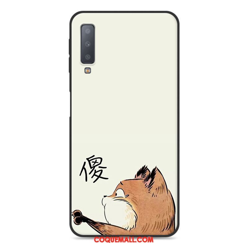 Étui Samsung Galaxy A7 2018 Dessin Animé Fluide Doux Tout Compris, Coque Samsung Galaxy A7 2018 Jaune Téléphone Portable