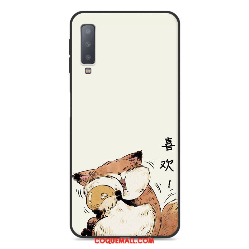 Étui Samsung Galaxy A7 2018 Dessin Animé Fluide Doux Tout Compris, Coque Samsung Galaxy A7 2018 Jaune Téléphone Portable