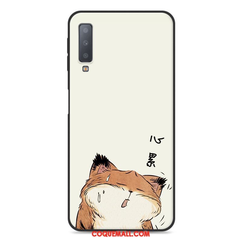 Étui Samsung Galaxy A7 2018 Dessin Animé Fluide Doux Tout Compris, Coque Samsung Galaxy A7 2018 Jaune Téléphone Portable