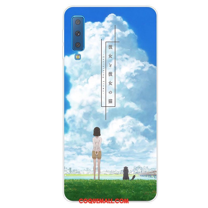 Étui Samsung Galaxy A7 2018 Dessin Animé Fluide Doux Tout Compris, Coque Samsung Galaxy A7 2018 Étoile Silicone