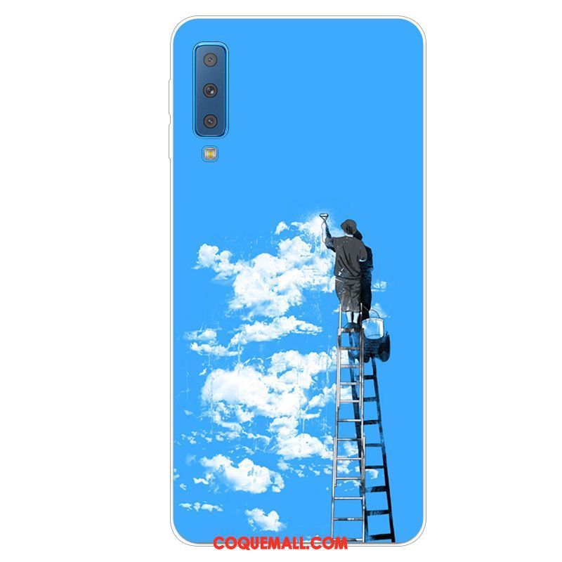 Étui Samsung Galaxy A7 2018 Dessin Animé Fluide Doux Tout Compris, Coque Samsung Galaxy A7 2018 Étoile Silicone