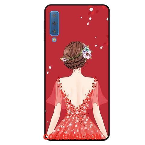 Étui Samsung Galaxy A7 2018 Délavé En Daim Protection Étoile, Coque Samsung Galaxy A7 2018 Fluide Doux Téléphone Portable