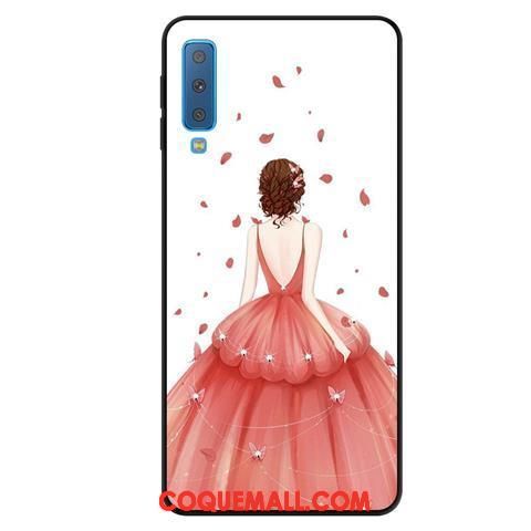 Étui Samsung Galaxy A7 2018 Délavé En Daim Protection Étoile, Coque Samsung Galaxy A7 2018 Fluide Doux Téléphone Portable