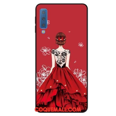 Étui Samsung Galaxy A7 2018 Délavé En Daim Protection Étoile, Coque Samsung Galaxy A7 2018 Fluide Doux Téléphone Portable