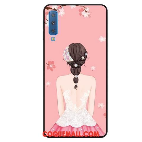 Étui Samsung Galaxy A7 2018 Délavé En Daim Protection Étoile, Coque Samsung Galaxy A7 2018 Fluide Doux Téléphone Portable