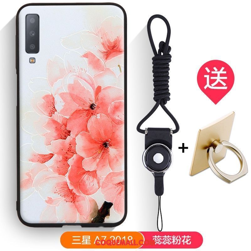 Étui Samsung Galaxy A7 2018 Fluide Doux Étoile Jaune, Coque Samsung Galaxy A7 2018 Gaufrage Dessin Animé