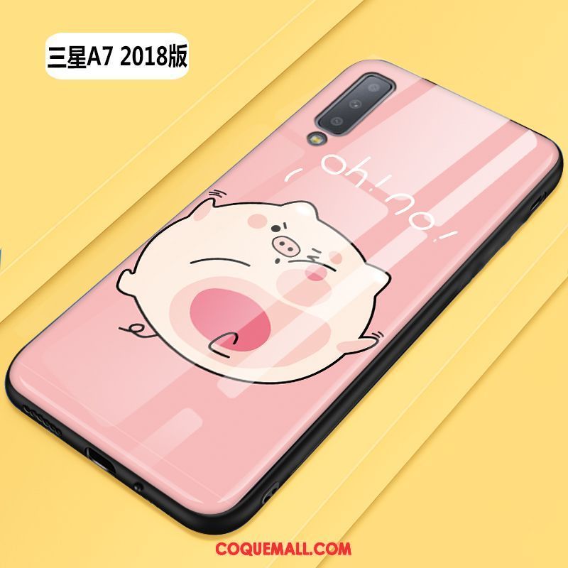 Étui Samsung Galaxy A7 2018 Incassable Rose Difficile, Coque Samsung Galaxy A7 2018 Étoile Charmant