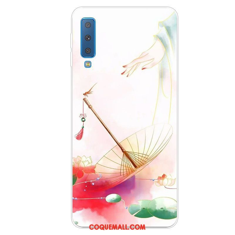 Étui Samsung Galaxy A7 2018 Incassable Rose Téléphone Portable, Coque Samsung Galaxy A7 2018 Étoile Protection