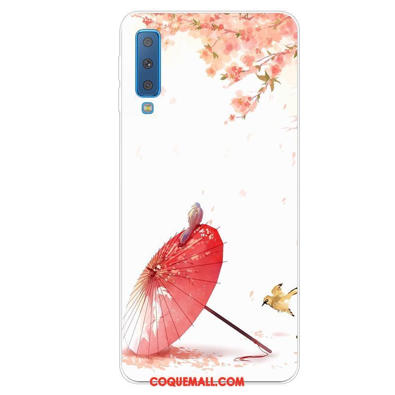 Étui Samsung Galaxy A7 2018 Incassable Rose Téléphone Portable, Coque Samsung Galaxy A7 2018 Étoile Protection