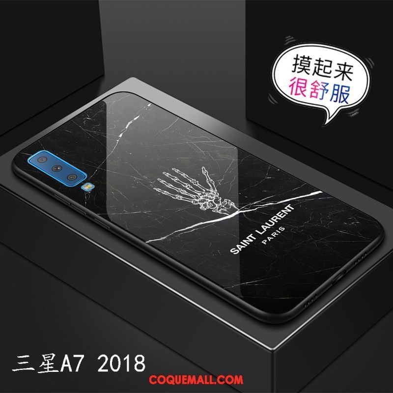 Étui Samsung Galaxy A7 2018 Miroir Rouge Incassable, Coque Samsung Galaxy A7 2018 Étoile Marque De Tendance