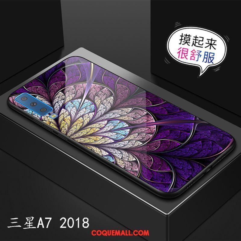 Étui Samsung Galaxy A7 2018 Miroir Rouge Incassable, Coque Samsung Galaxy A7 2018 Étoile Marque De Tendance