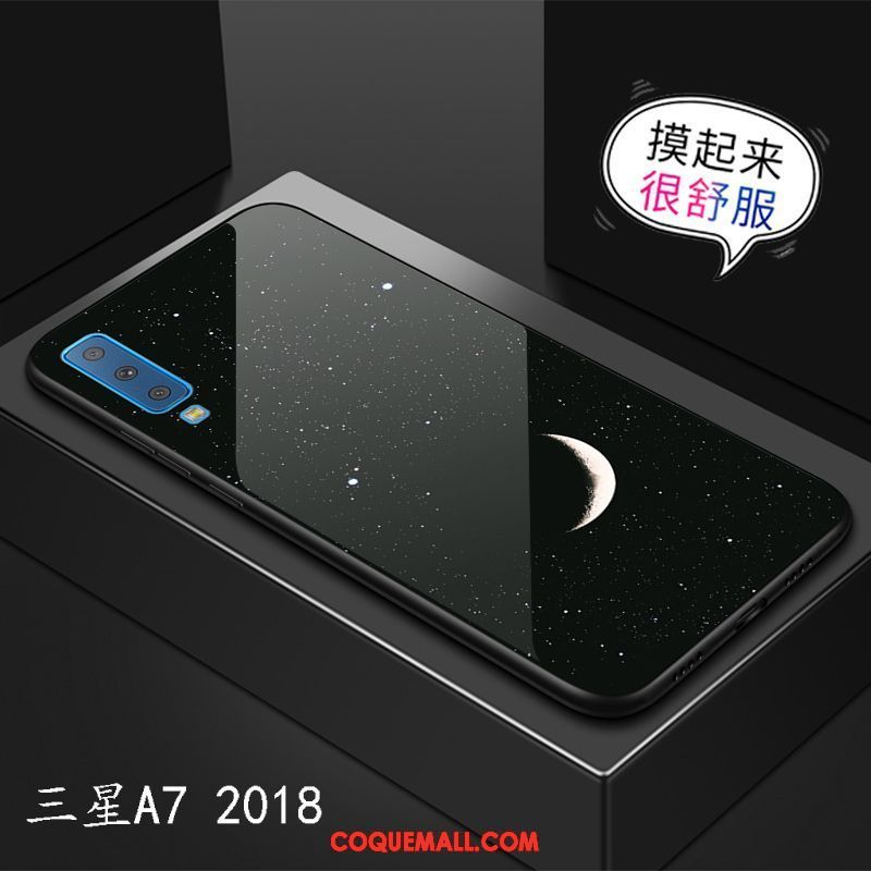 Étui Samsung Galaxy A7 2018 Miroir Rouge Incassable, Coque Samsung Galaxy A7 2018 Étoile Marque De Tendance