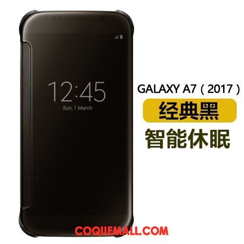 Étui Samsung Galaxy A7 2018 Miroir Étoile Téléphone Portable, Coque Samsung Galaxy A7 2018 Dormance Protection