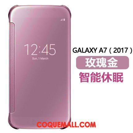 Étui Samsung Galaxy A7 2018 Miroir Étoile Téléphone Portable, Coque Samsung Galaxy A7 2018 Dormance Protection