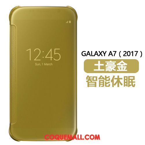 Étui Samsung Galaxy A7 2018 Miroir Étoile Téléphone Portable, Coque Samsung Galaxy A7 2018 Dormance Protection