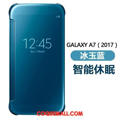 Étui Samsung Galaxy A7 2018 Miroir Étoile Téléphone Portable, Coque Samsung Galaxy A7 2018 Dormance Protection