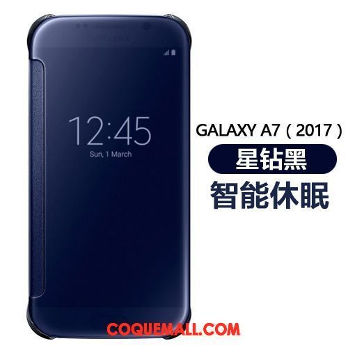 Étui Samsung Galaxy A7 2018 Miroir Étoile Téléphone Portable, Coque Samsung Galaxy A7 2018 Dormance Protection