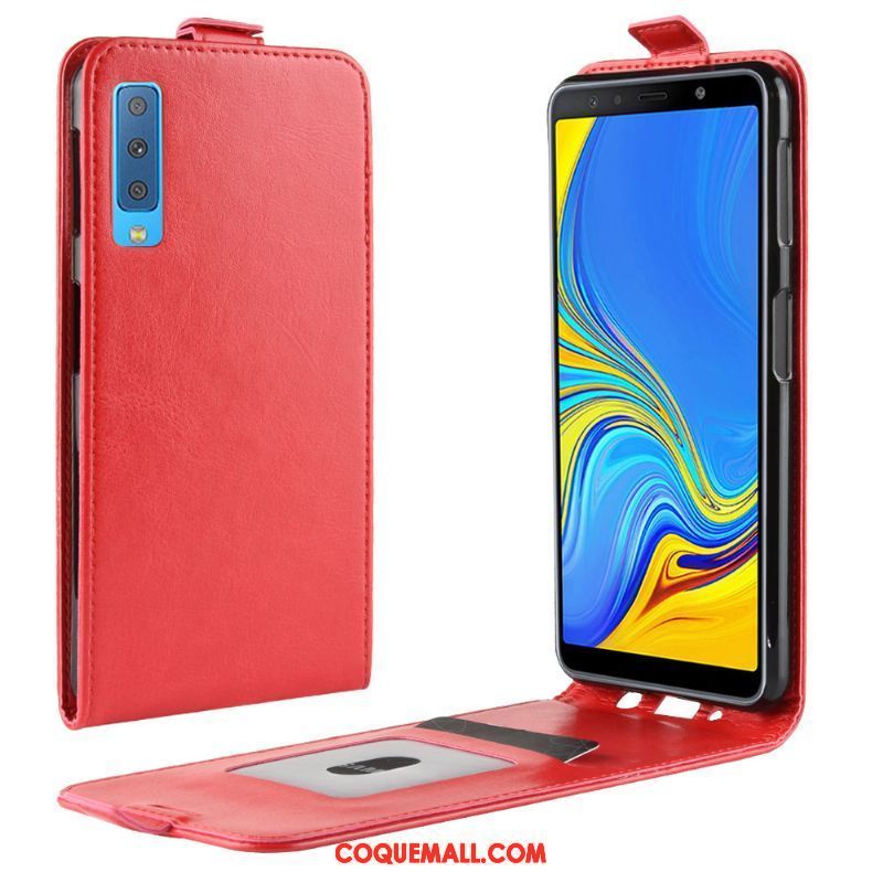 Étui Samsung Galaxy A7 2018 Modèle Fleurie Téléphone Portable Étoile, Coque Samsung Galaxy A7 2018 Carte Étui En Cuir
