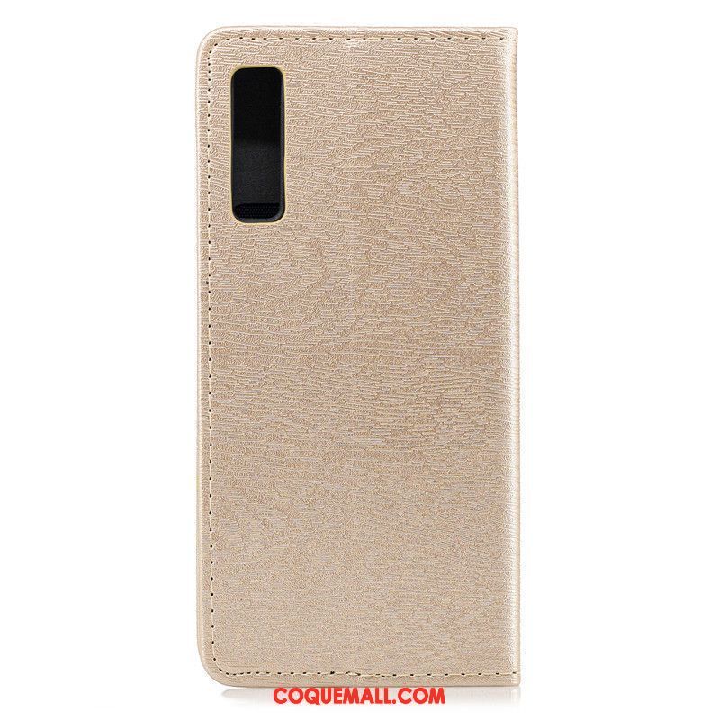 Étui Samsung Galaxy A7 2018 Or Rose Étui En Cuir Protection, Coque Samsung Galaxy A7 2018 Étoile Portefeuille