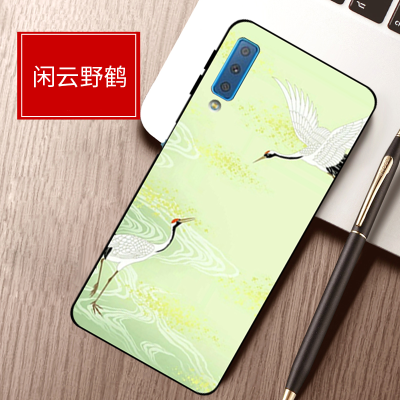 Étui Samsung Galaxy A7 2018 Protection Silicone Incassable, Coque Samsung Galaxy A7 2018 Téléphone Portable Fluide Doux