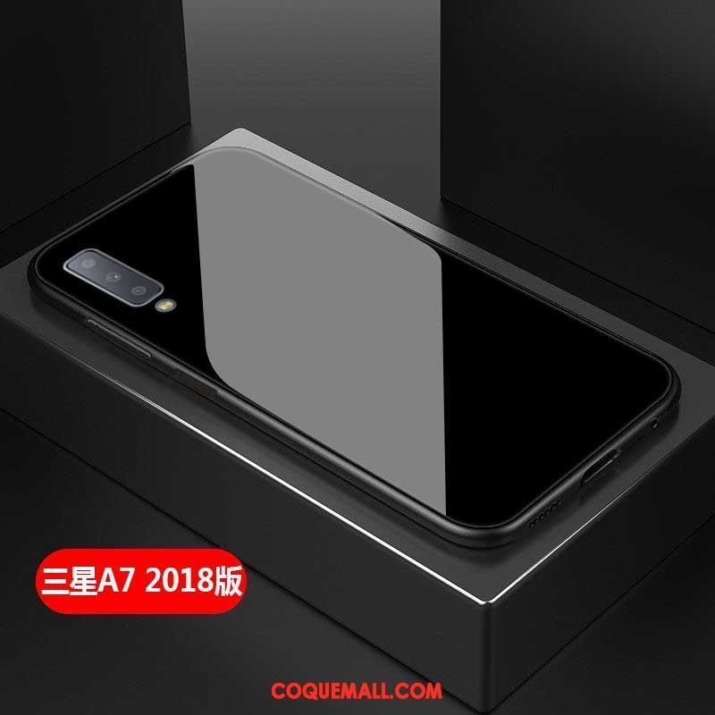 Étui Samsung Galaxy A7 2018 Protection Tout Compris Simple, Coque Samsung Galaxy A7 2018 Verre Personnalité