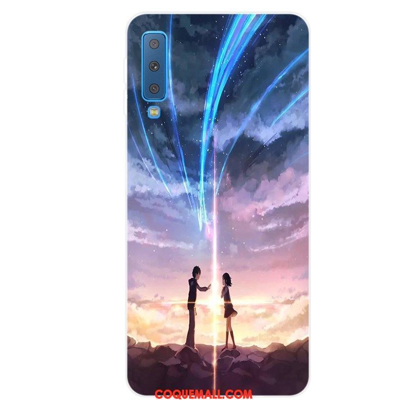 Étui Samsung Galaxy A7 2018 Protection Tout Compris Téléphone Portable, Coque Samsung Galaxy A7 2018 Incassable Fluide Doux