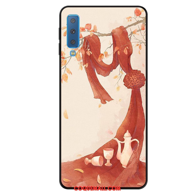 Étui Samsung Galaxy A7 2018 Protection Téléphone Portable Art, Coque Samsung Galaxy A7 2018 Vent Bleu