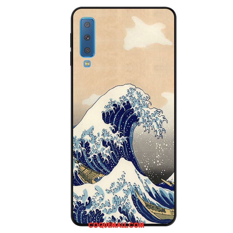 Étui Samsung Galaxy A7 2018 Protection Téléphone Portable Art, Coque Samsung Galaxy A7 2018 Vent Bleu