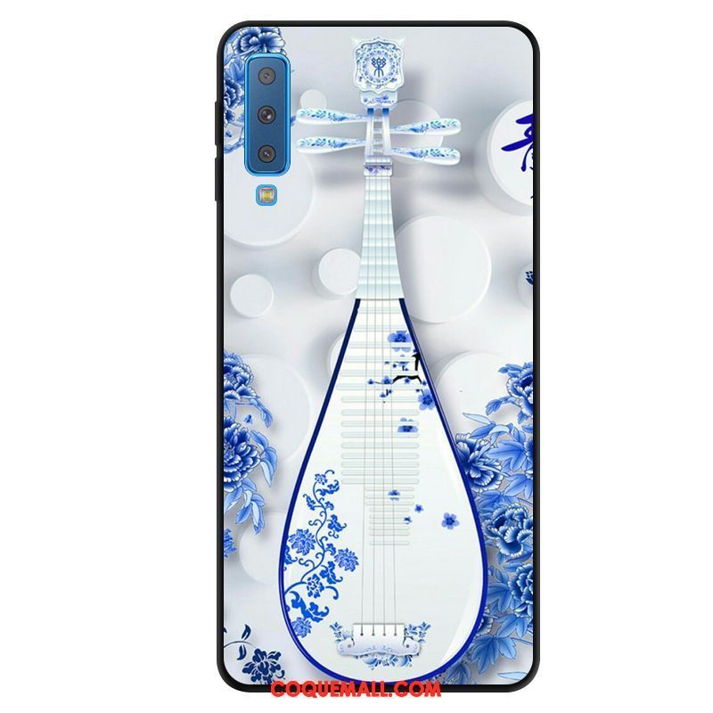 Étui Samsung Galaxy A7 2018 Protection Téléphone Portable Art, Coque Samsung Galaxy A7 2018 Vent Bleu